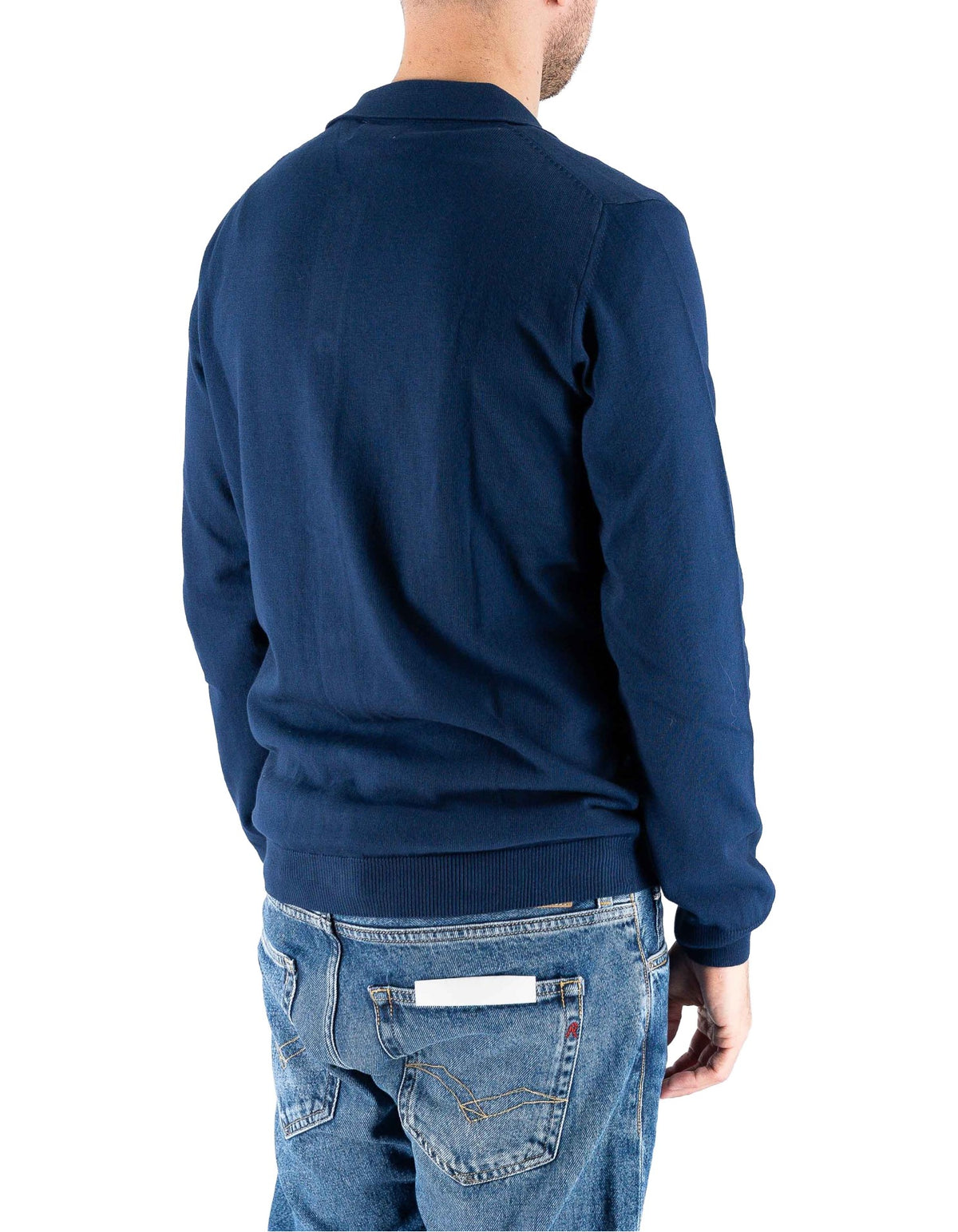 Devid Label Malpasso - Cardigan con Bottoni - Cotone Premium, Blu Navy – dettaglio prodotto 3 – Master SKU DL_MALPASSO MT25107 BLU