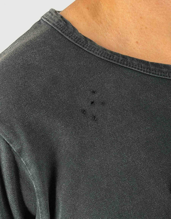 Devid Label Marble - T-shirt Manica Lunga - Destroyed, Nero – dettaglio prodotto 2 – Master SKU DL_SUPER MARBLE NERO