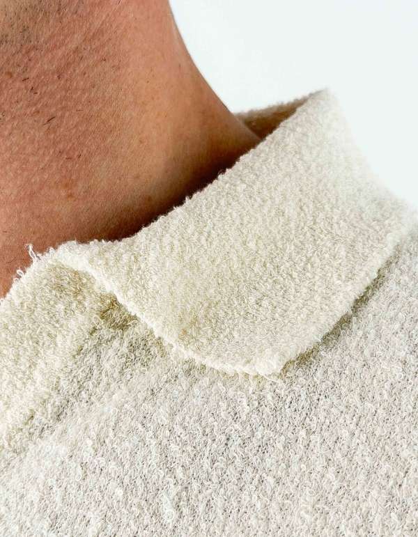 Devid Label Mima - Polo in Spugna di Cotone - Soft Touch, Bianco – dettaglio prodotto 2 – Master SKU DL_L004_BIANCO
