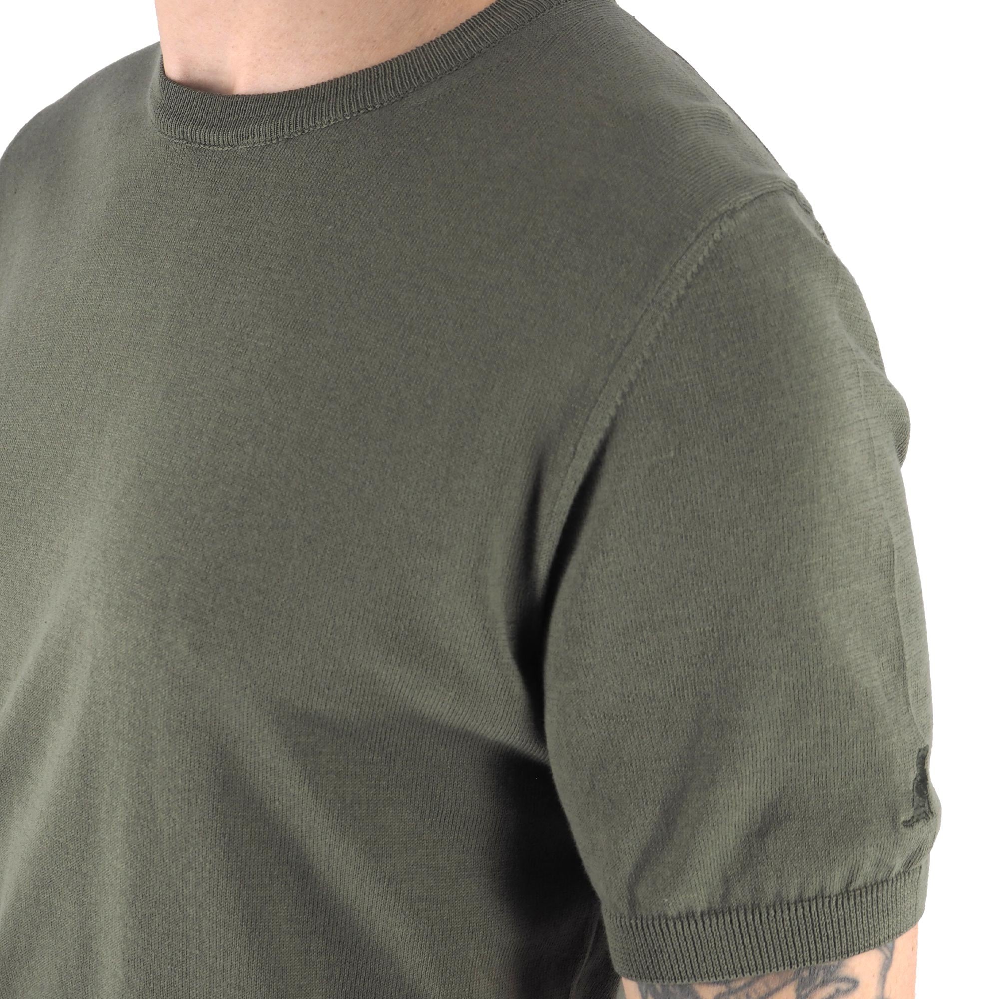 Devid Label Monterosso - Maglia Girocollo Manica Corta - Cotone Premium, Verde Militare – dettaglio prodotto 3 – Master SKU DL_MONTEROSSO MT25100 MILITARE