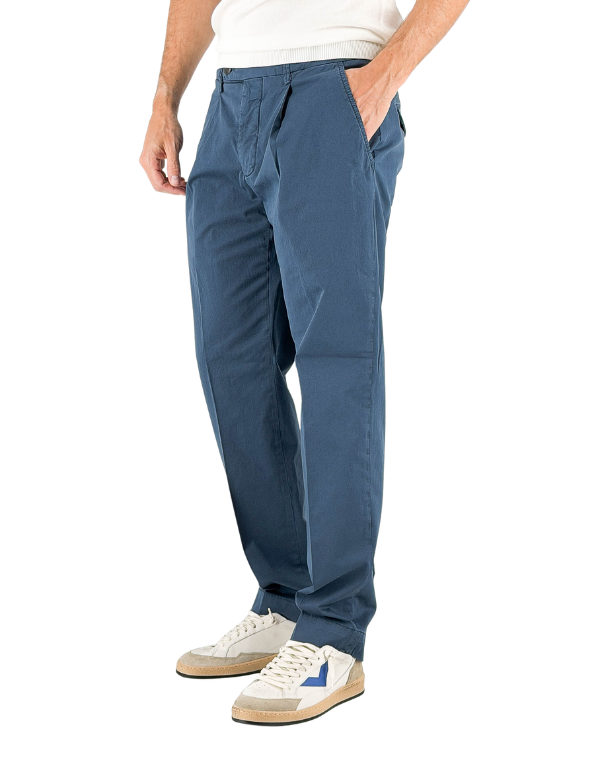 Devid Label Oxford - Pantalone con Pences - Comfort, Blu – vista principale – Master SKU DL_OXFORD306_C4_BLU