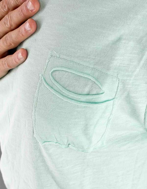 Devid Label Pocket - T-shirt con Taschino - Fiammata, Verde – dettaglio prodotto 2 – Master SKU DL_POCKET FIAMMA VERDE ACQUA