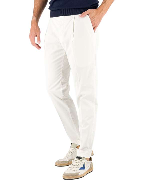 Devid Label Ponza - Pantalone con Pences - Regular, Bianco – vista principale – Master SKU DL_PONZA300_C6_BIANCO