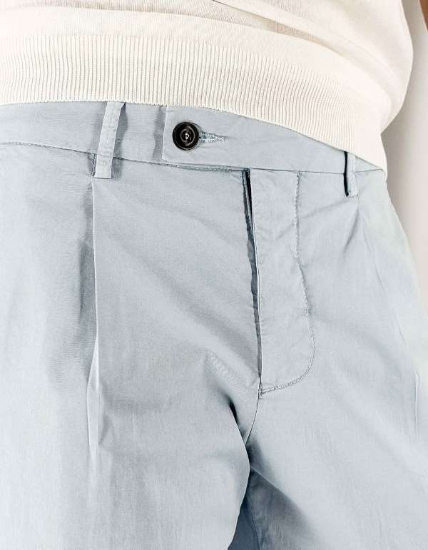 Devid Label Ponza - Pantalone con Pences - Regular, Celeste – dettaglio prodotto 2 – Master SKU DL_PONZA300_C21_CELESTE