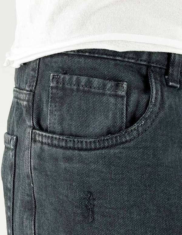 Devid Label Procida - Bermuda in Bull di Cotone - Cropped, Nero – dettaglio prodotto 4 – Master SKU DL_BERMUDA_CROPPED_BULL_NERO