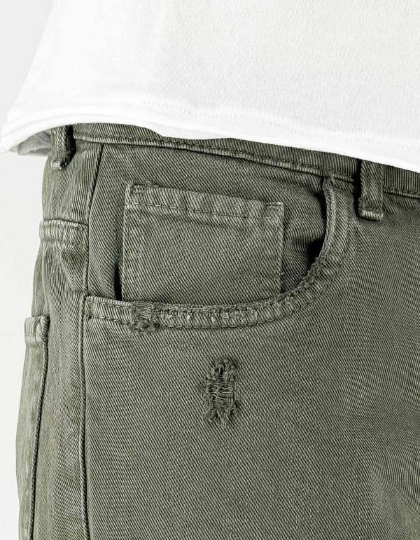 Devid Label Procida - Bermuda in Bull di Cotone - Cropped, Verde – dettaglio prodotto 4 – Master SKU DL_BERMUDA_CROPPED_BULL_VERDE
