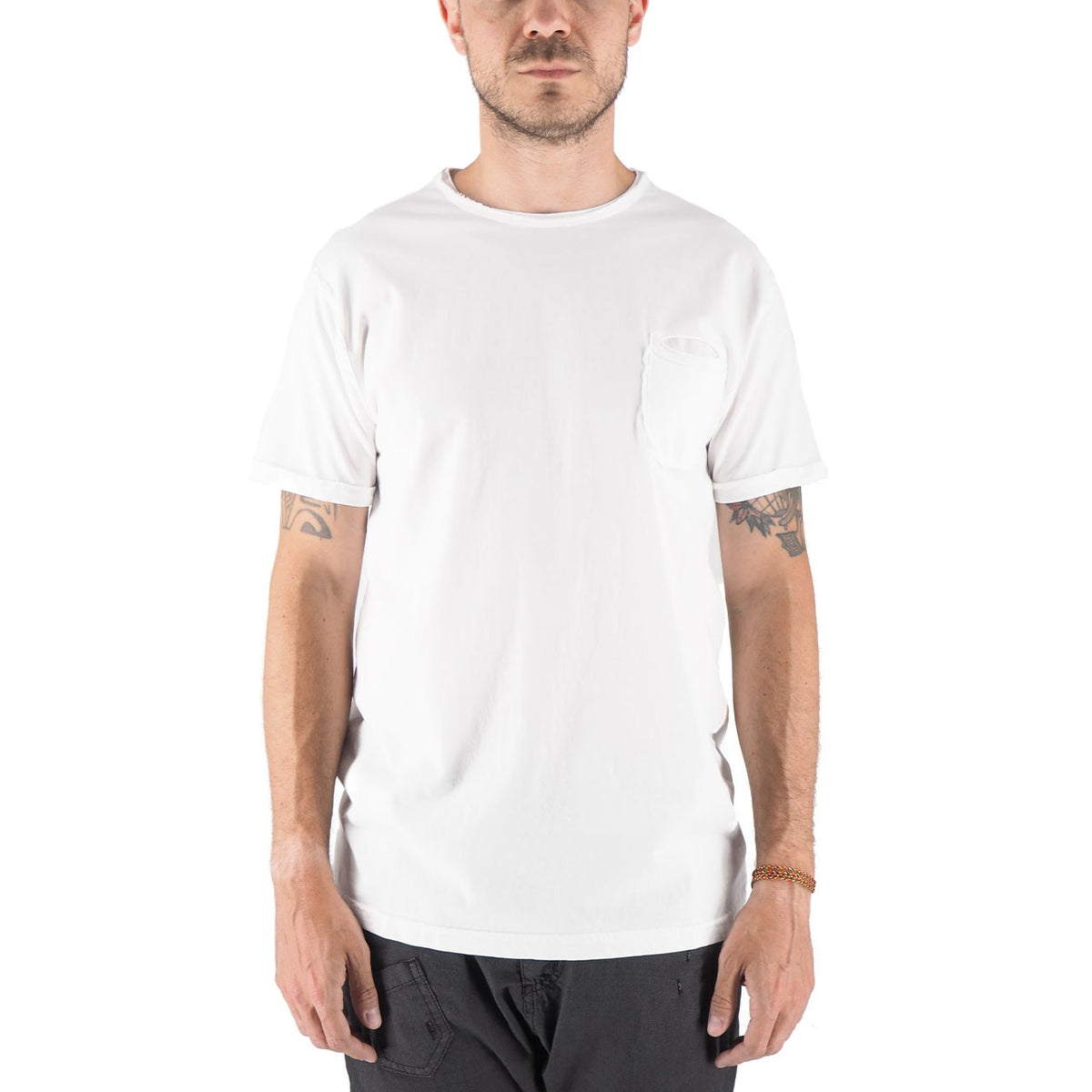 Devid Label Shiro - T-shirt Girocollo con Taschino - Essential, Bianco – dettaglio prodotto 5 – Master SKU DL_SHIRO BIANCO
