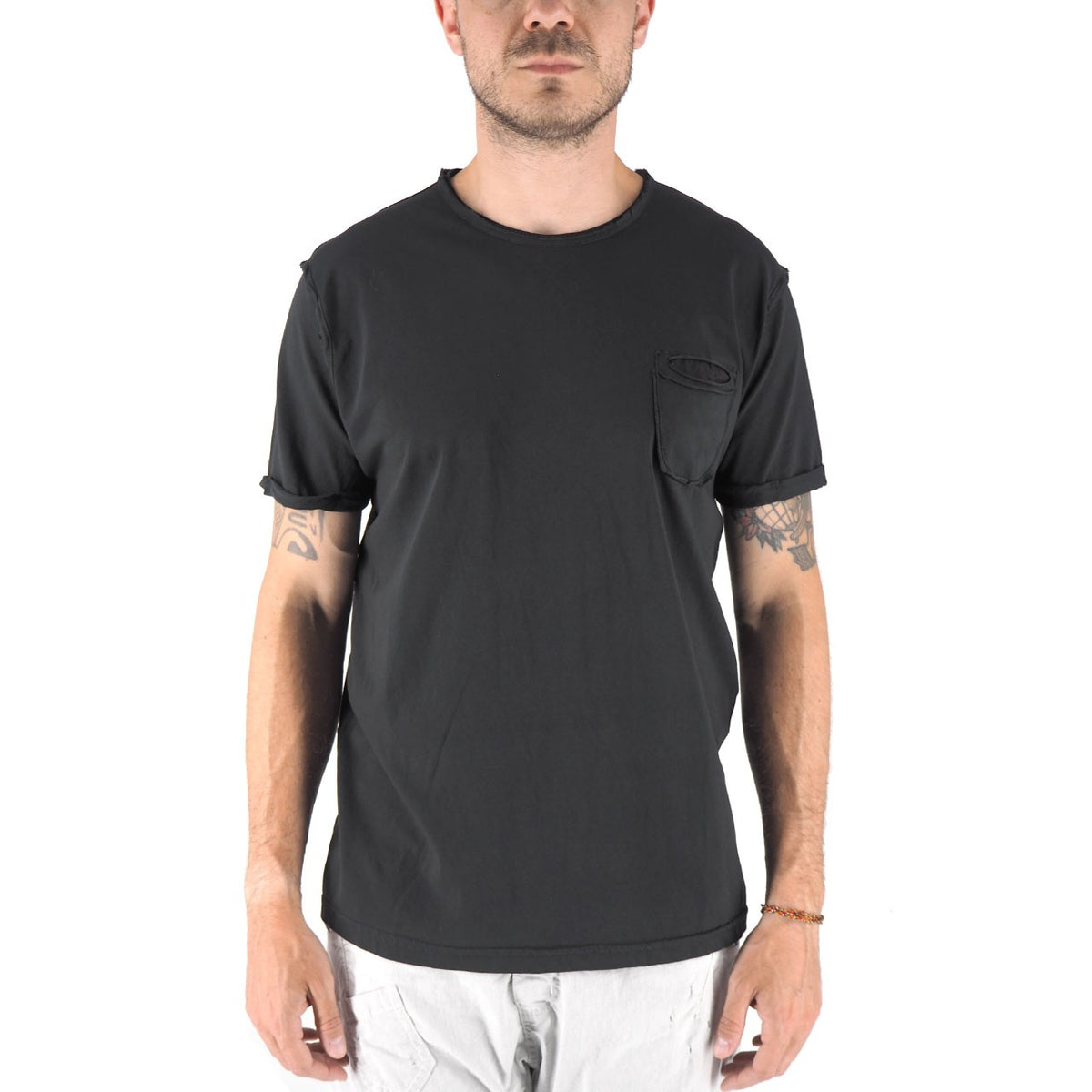 Devid Label Shiro - T-shirt Girocollo con Taschino - Essential, Nero – dettaglio prodotto 5 – Master SKU DL_SHIRO NERO