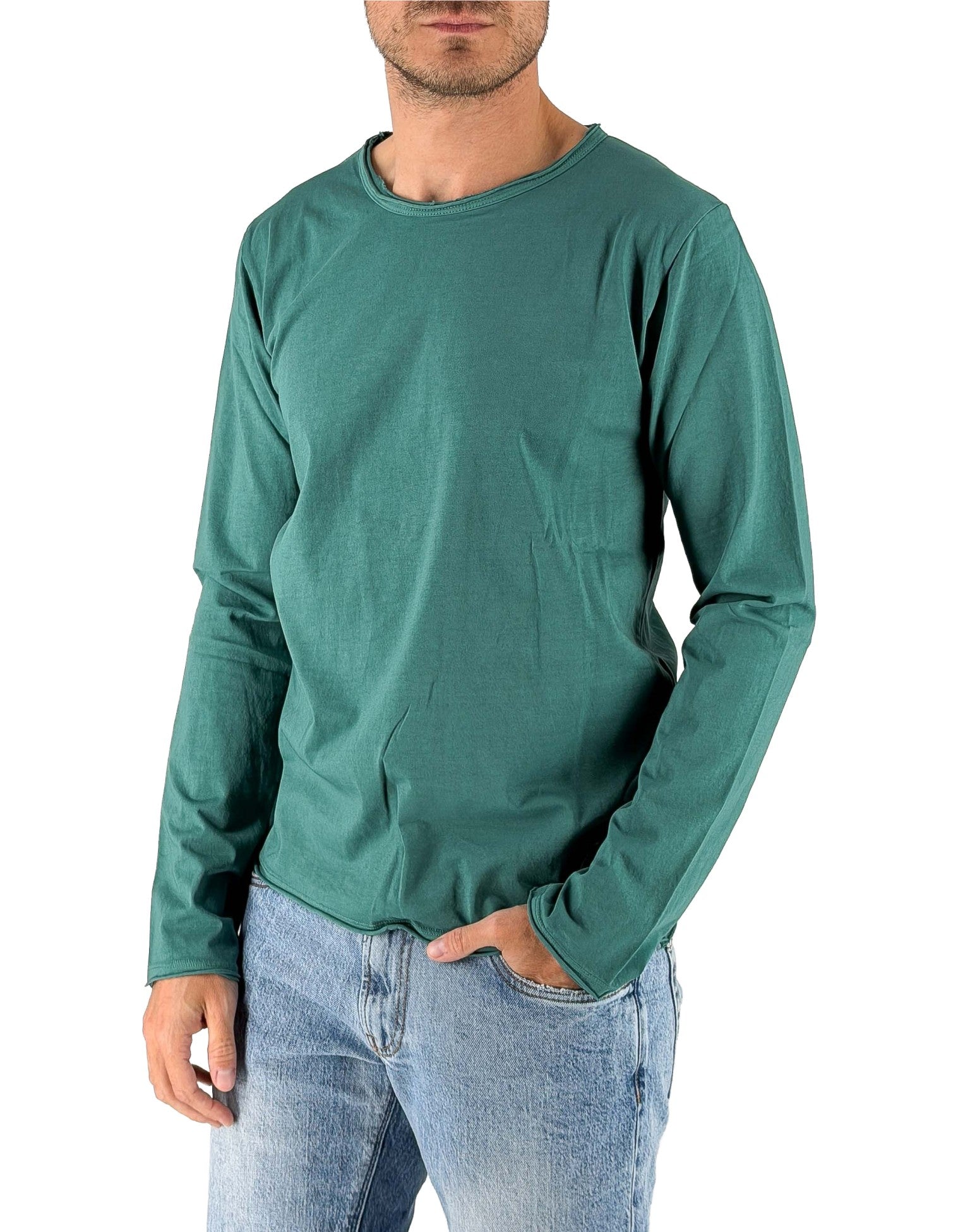 Devid Label Siviglia - T-shirt Manica Lunga - Essential – vista principale – Master SKU DL_SIVIGLIA SMERALDO