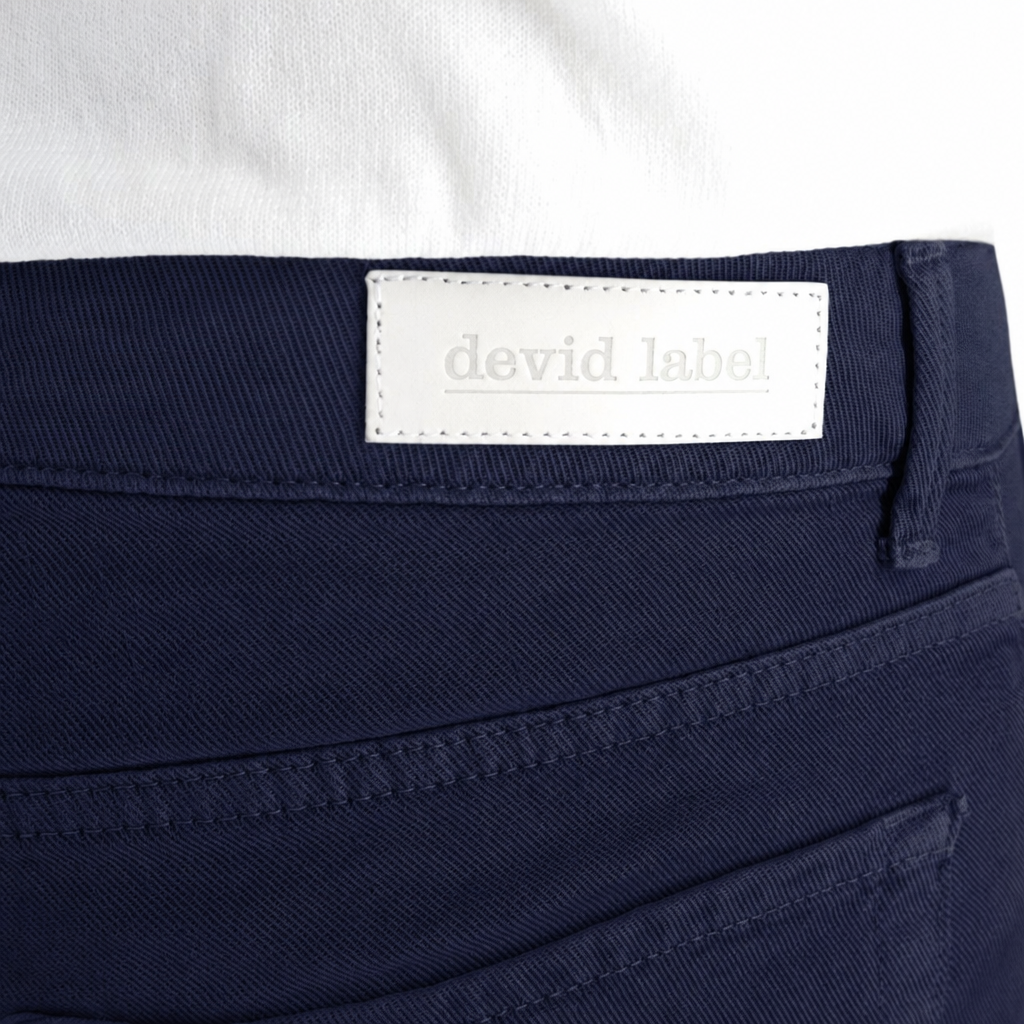 Devid Label Torino - Pantalone in Bull di Cotone - Essential, Blue – dettaglio prodotto 2 – Master SKU DL_GLOBE ESS1084 BLUE NAVY