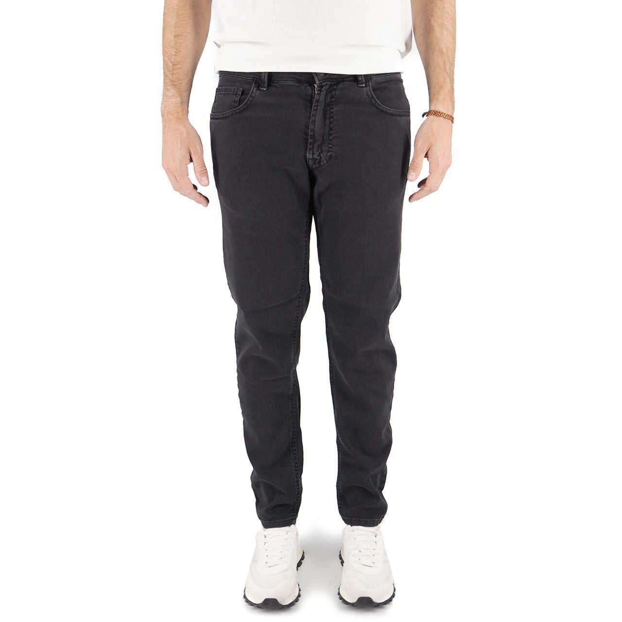Devid Label Torino - Pantalone in Bull di Cotone - Essential, Nero – dettaglio prodotto 5 – Master SKU DL_GLOBE ESS1084 NERO