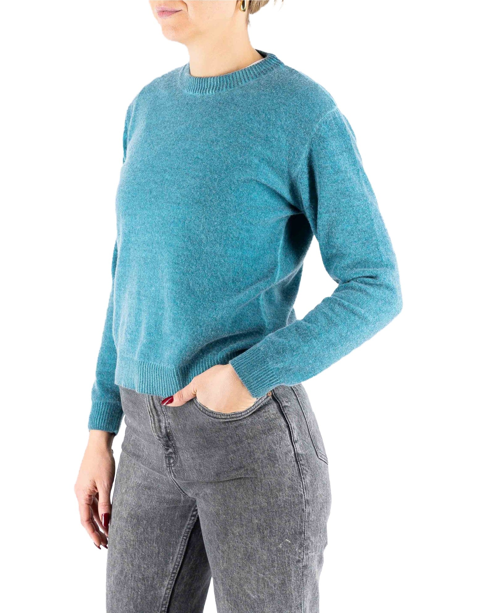 Devid Label Tromsoe - Maglia Girocollo - Lana Cashmere – vista principale – Master SKU DL_DL020_22815_OTTANIO_SCURO