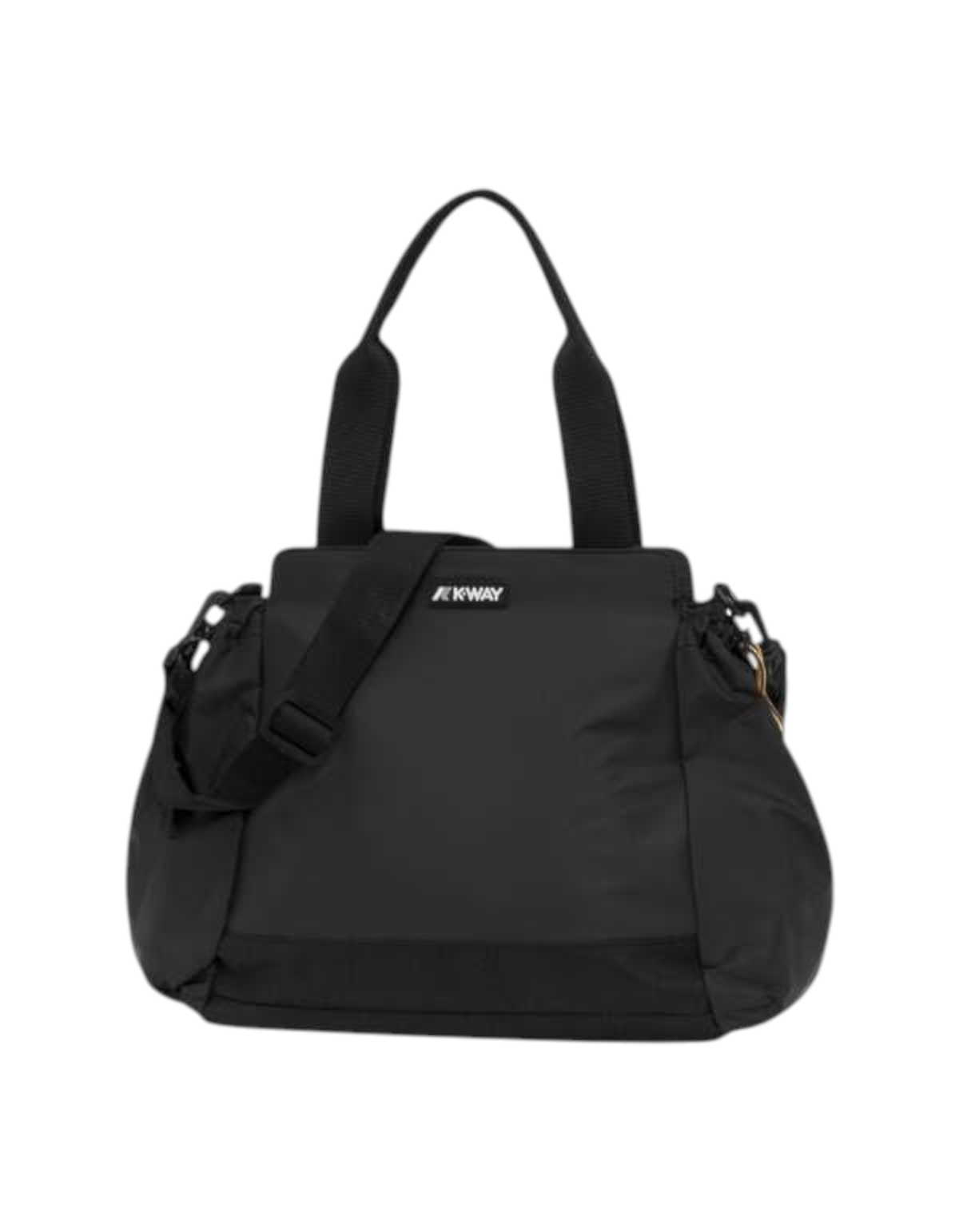 Borsa DevidLabel K-Way Aisy Black Pure in tessuto tecnico nero con manici e tracolla regolabile