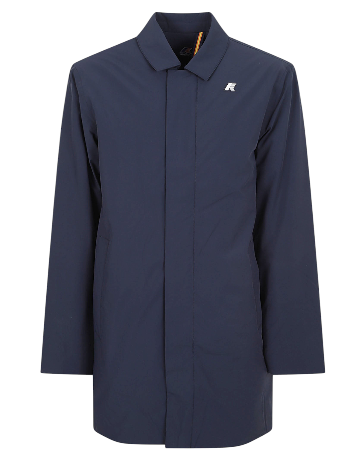 Giacca K-Way Benoit ST Warm da uomo in colore Blue Depth con chiusura coperta e logo discreto, stile urbano.