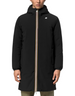 Giacca K-Way Jacob ST Warm Double nera indossata da un uomo, design tecnico con zip frontale iconica DevidLabel