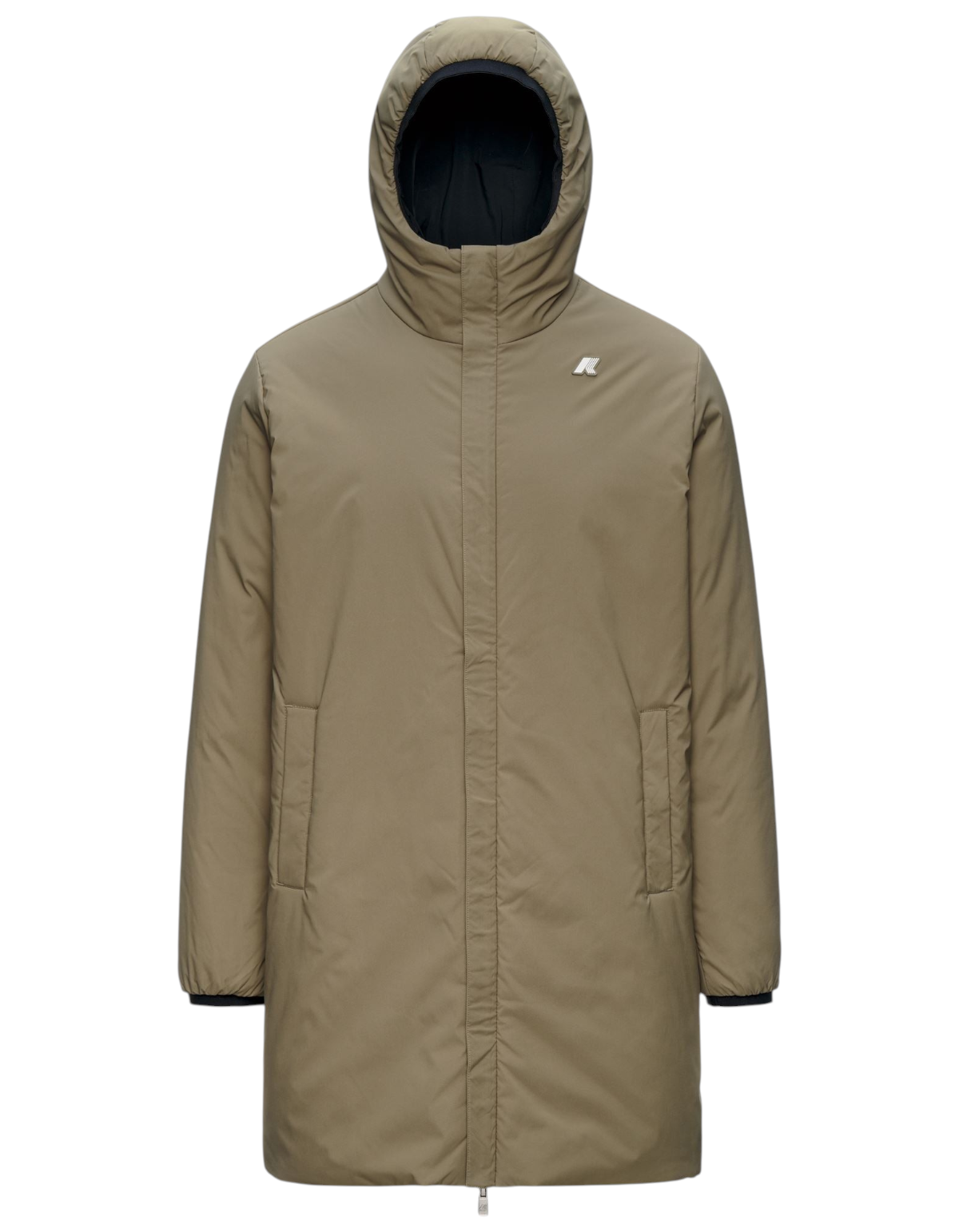 Giacca K-Way Jacob ST Warm Double di DevidLabel in colorazione verde militare con cappuccio e design tecnico