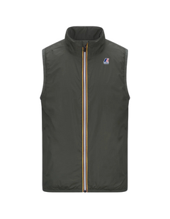 Gilet unisex DevidLabel K-Way Le Vrai 4.0 Rouland Warm color verde scuro con iconica zip tricolore
