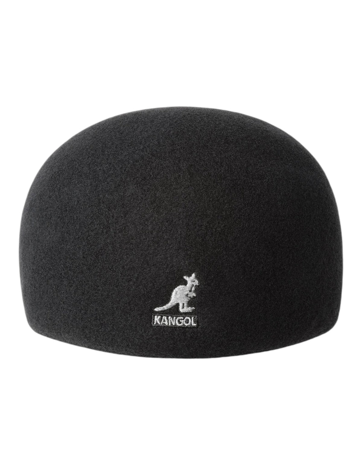 Cappello DevidLabel Kangol Seamless Wool 507 nero in misto lana con logo ricamato frontale