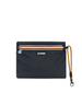Pochette DevidLabel K-Way Nimes Blue Depth in tessuto tecnico con zip iconica e cinturino da polso