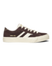 Sneaker DevidLabel Pro-Keds Royal Classic in suede color prugna e crema con dettagli glitter e suola in gomma