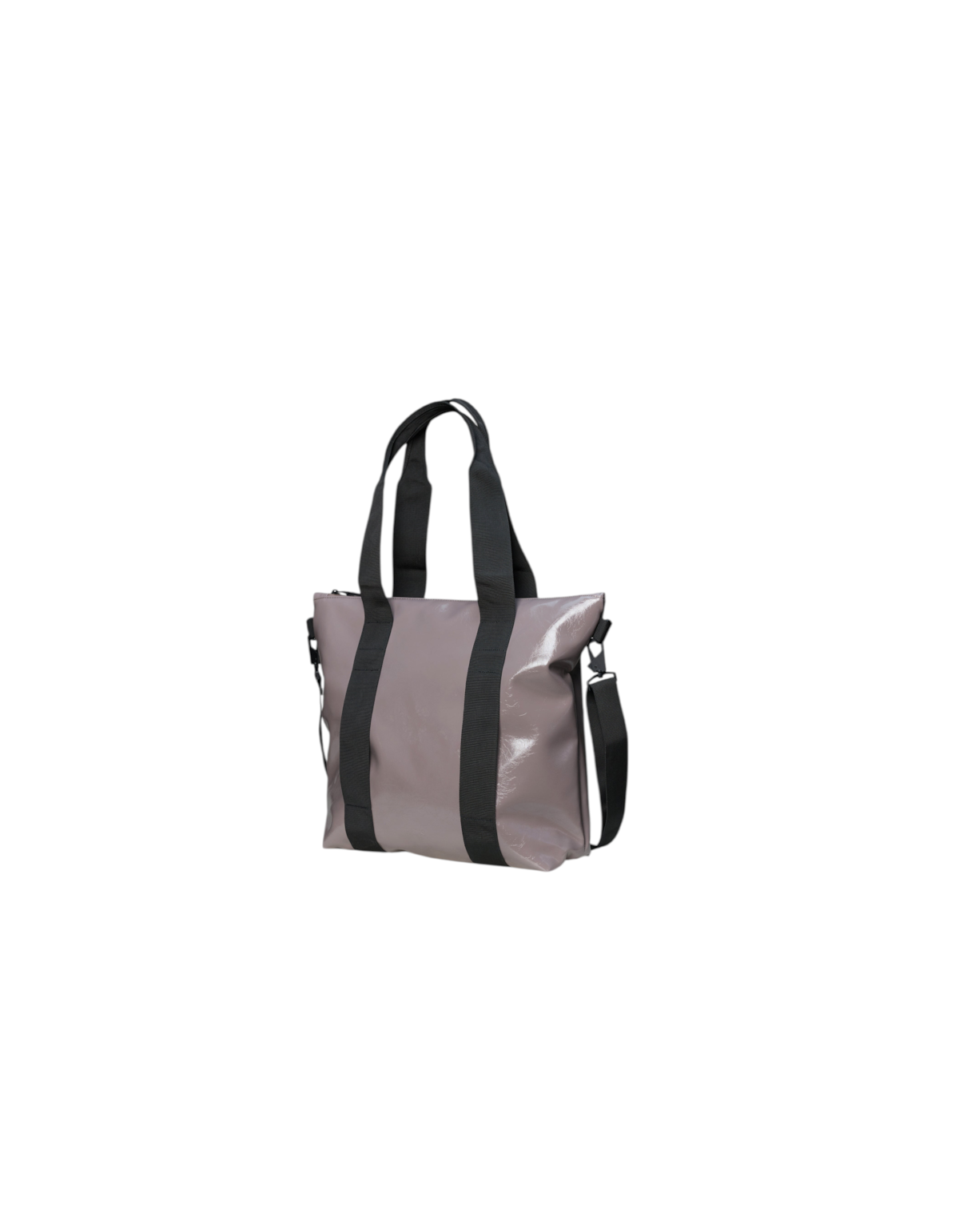 Borsa tote impermeabile DevidLabel Rains Mini in PU color Cinder Glaze con manici neri e tracolla removibile