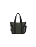Borsa Tote Bag Mini Rains verde in tessuto PU impermeabile con manici neri e tracolla removibile da DevidLabel