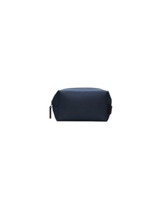 Beauty case compatto DevidLabel Rains Wash Bag Small in tessuto PU impermeabile blu navy con chiusura a zip