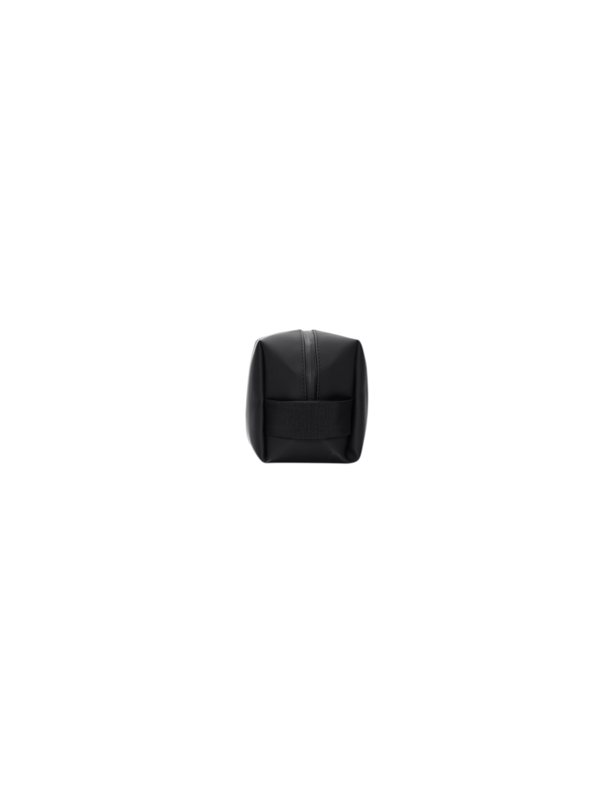 Beauty case compatto DevidLabel Rains Wash Bag Small in tessuto PU nero impermeabile con manico laterale