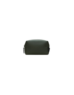 Beauty case compatto DevidLabel Rains Wash Bag Small in tessuto PU impermeabile verde con chiusura a zip
