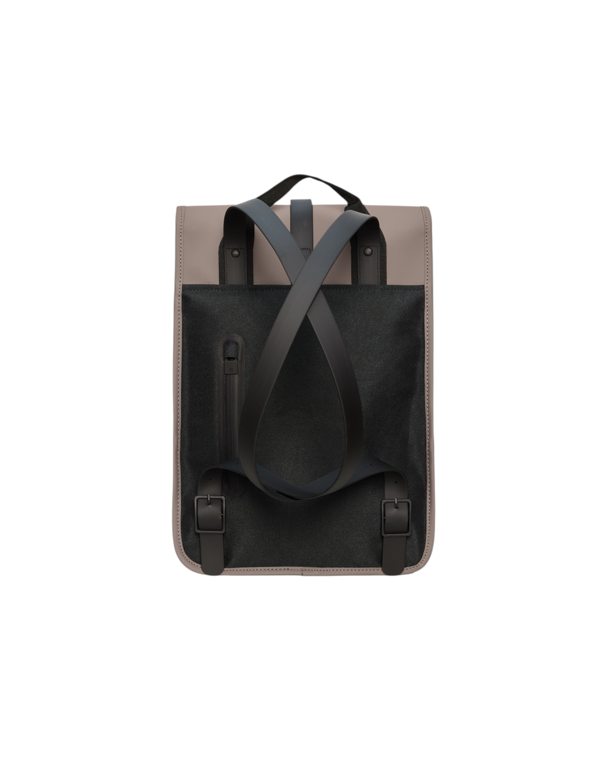 Zaino DevidLabel Rains Backpack Mini color Cinder in tessuto impermeabile con spallacci neri e tasca posteriore