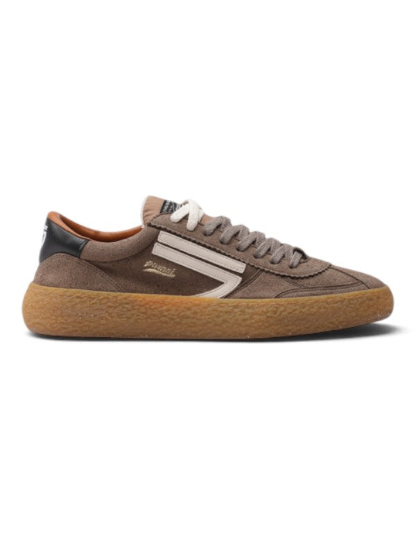 Sneaker Puraai 1.01 Vintage Baileys di DevidLabel in camoscio marrone con suola in gomma naturale testurizzata