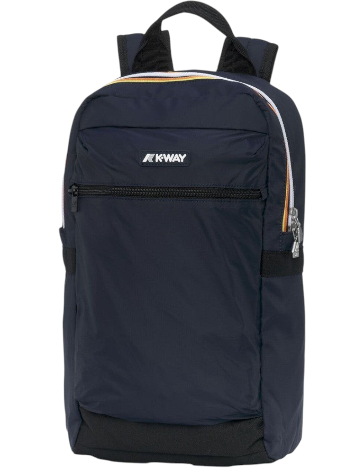 Zaino DevidLabel K-Way Mid Laon blu scuro con zip a contrasto e logo frontale, ideale per uso quotidiano urbano