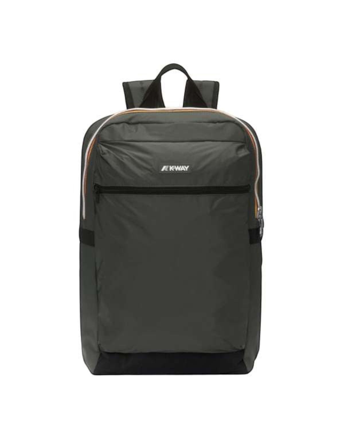 Zaino DevidLabel K-Way Laon color Green Blackish con tasca frontale e logo, design compatto per uso quotidiano.