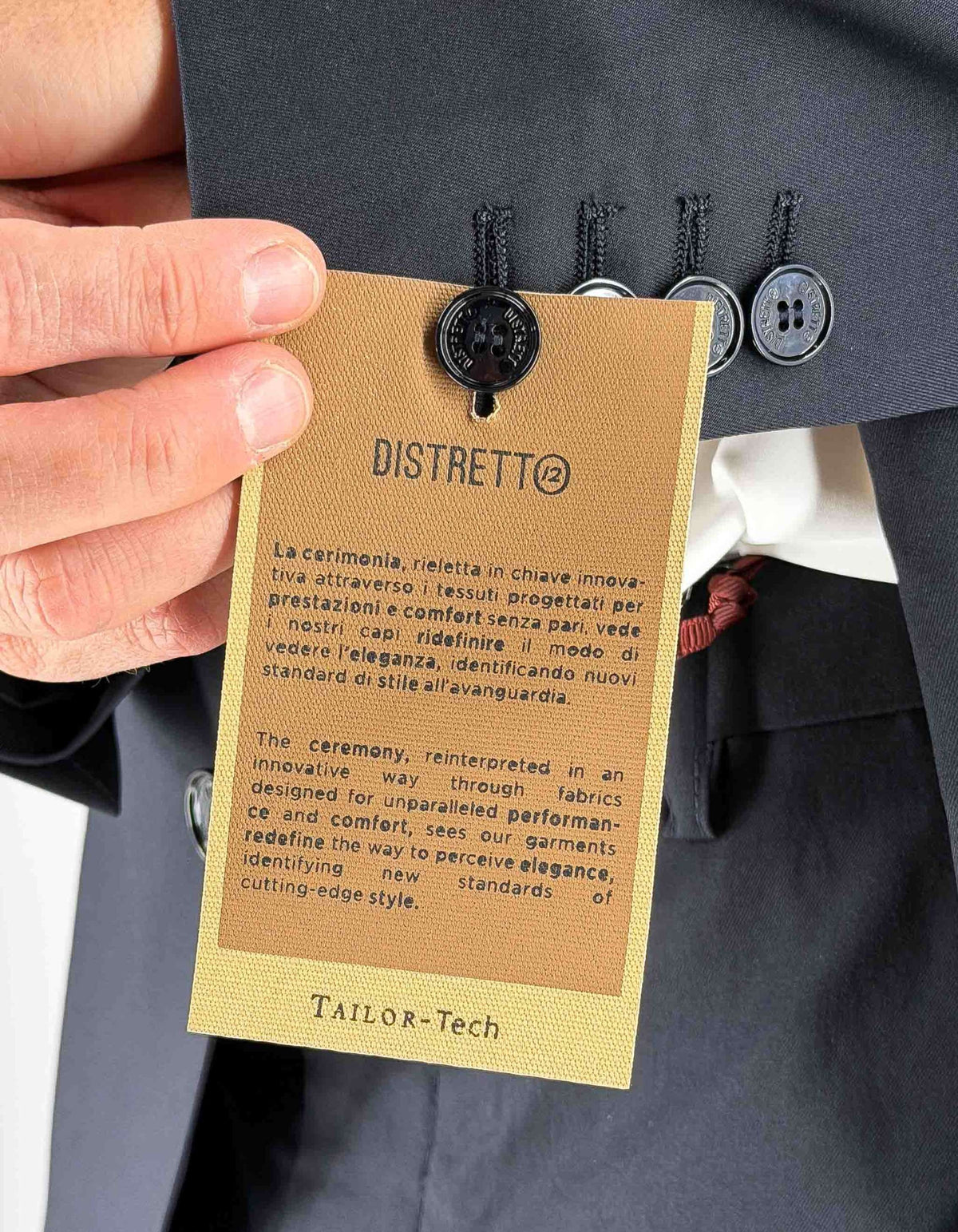 Distretto 12 Jacket Tailoring Alabastro Blu – dettaglio prodotto 4 – Master SKU D12_FC6UGA2387T0974DD000003_BLU