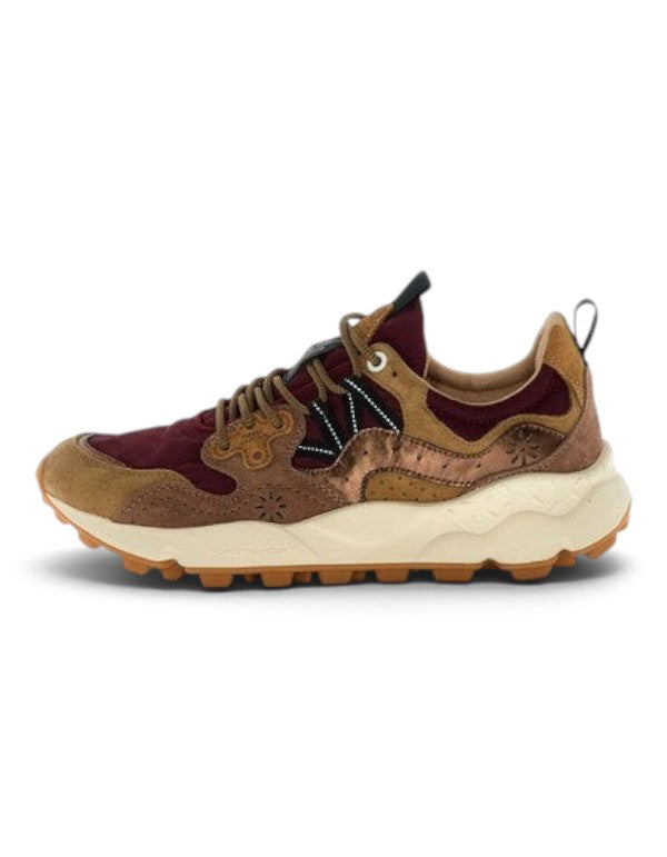 Flower Mountain Sneaker Yamano 3 Uni Suede/Nylon/Laminated Goat Skin Oak-Bordeaux-Bronze – vista principale – Master SKU FWM_2017818-82-2D43