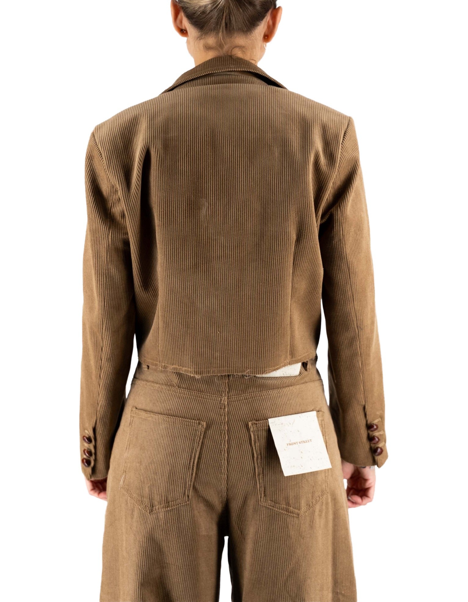 Front Street Corduroy Croped Blazer Cognac – dettaglio prodotto 6 – Master SKU FST_35595_COGNAC