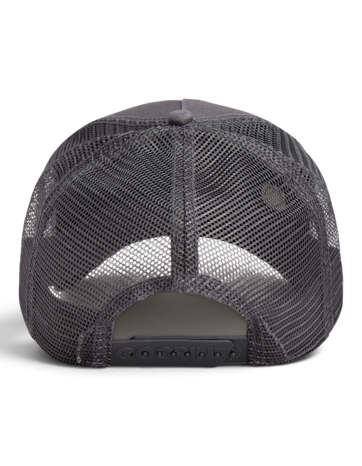 Vista posteriore del cappellino DevidLabel Goorin Bros Silver Foxxx in rete color oil con chiusura a scatto