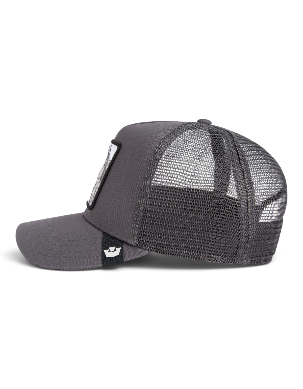 Cappellino trucker DevidLabel Goorin Bros Silver Foxxx color olio con pannello posteriore in rete e patch frontale