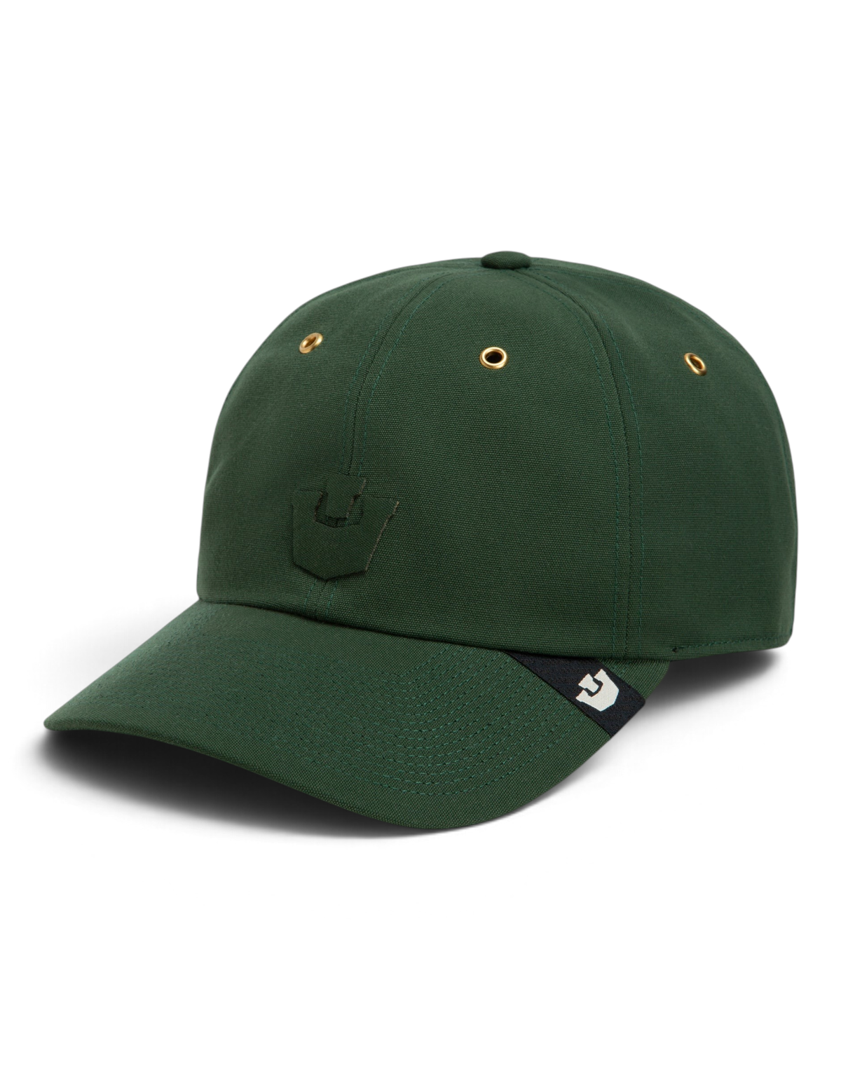 Cappellino DevidLabel Goorin Bros Papa Wordmark Castle in cotone verde scuro con dettagli ricamati e occhielli oro