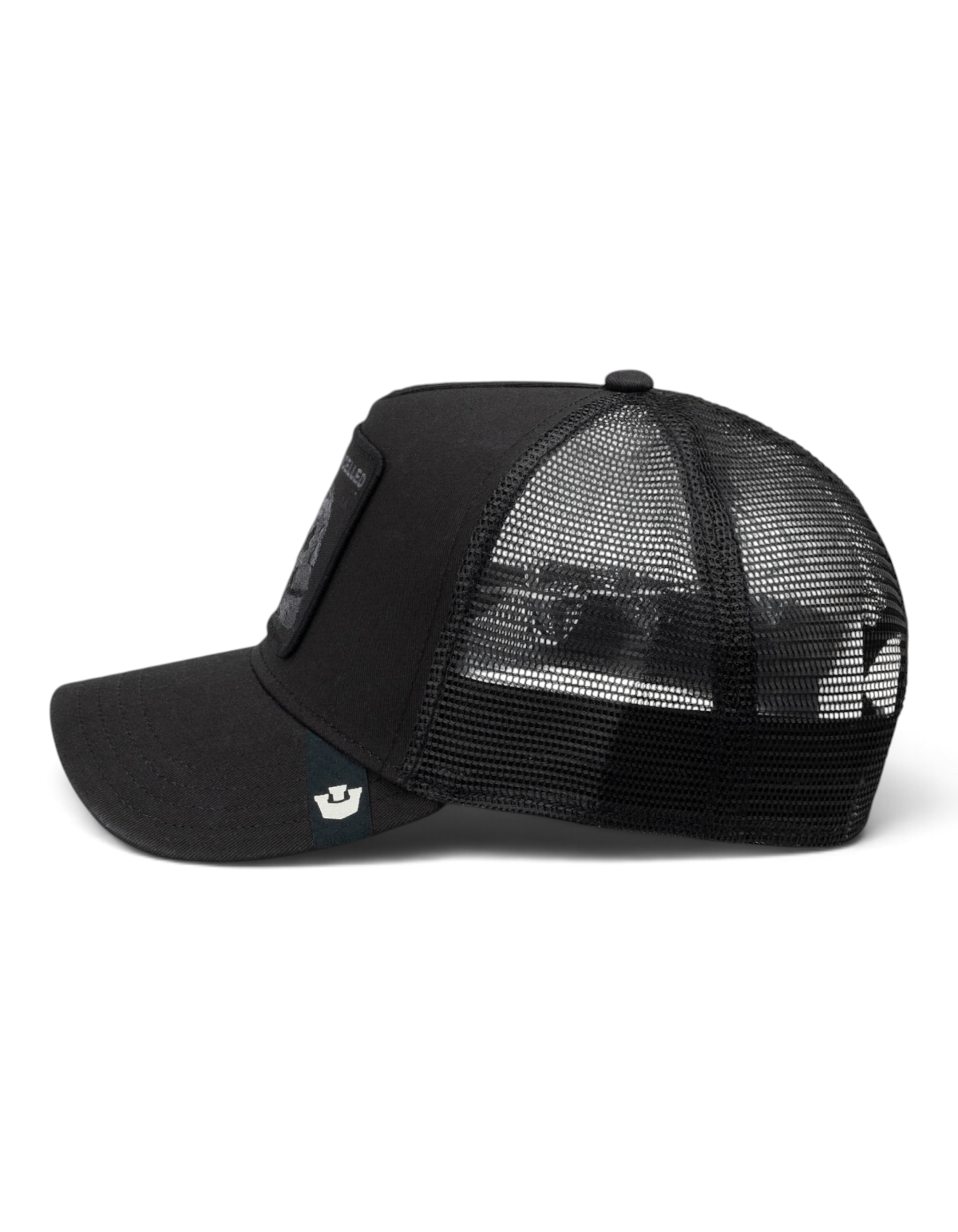 Cappellino trucker DevidLabel Goorin Bros Tonal Skull nero in poliestere e cotone con pannello posteriore in rete