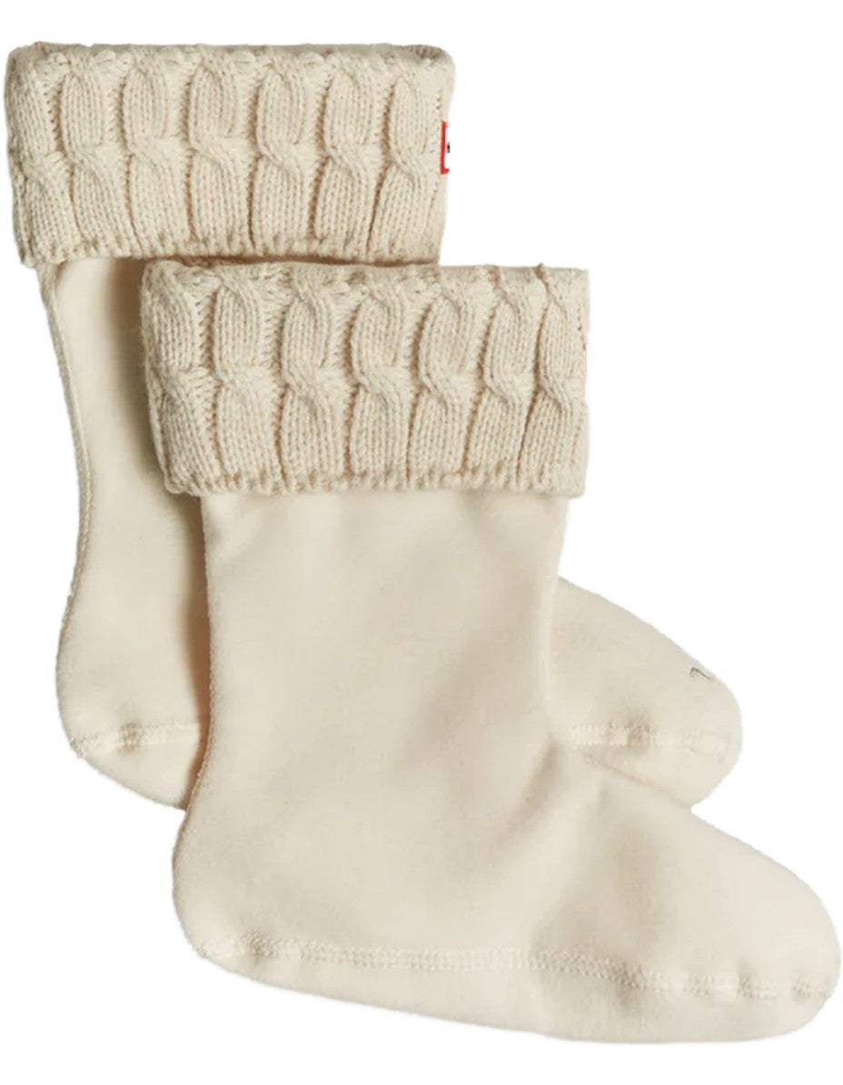 Hunter 6 Stitch Cable Short Boot Sock Hunter White – vista principale – Master SKU HUN_HXRU0050251_HUNTER_WHITE