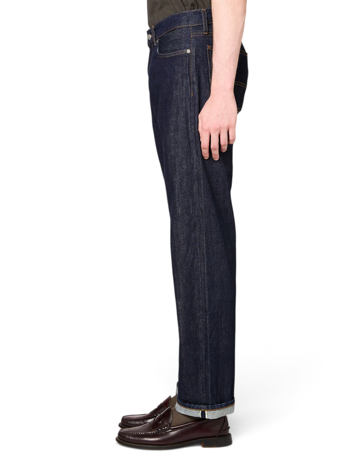Jeans Roy Roger's Workwear Week Work Selvedge Rinse, dettaglio risvolto e vestibilità regular