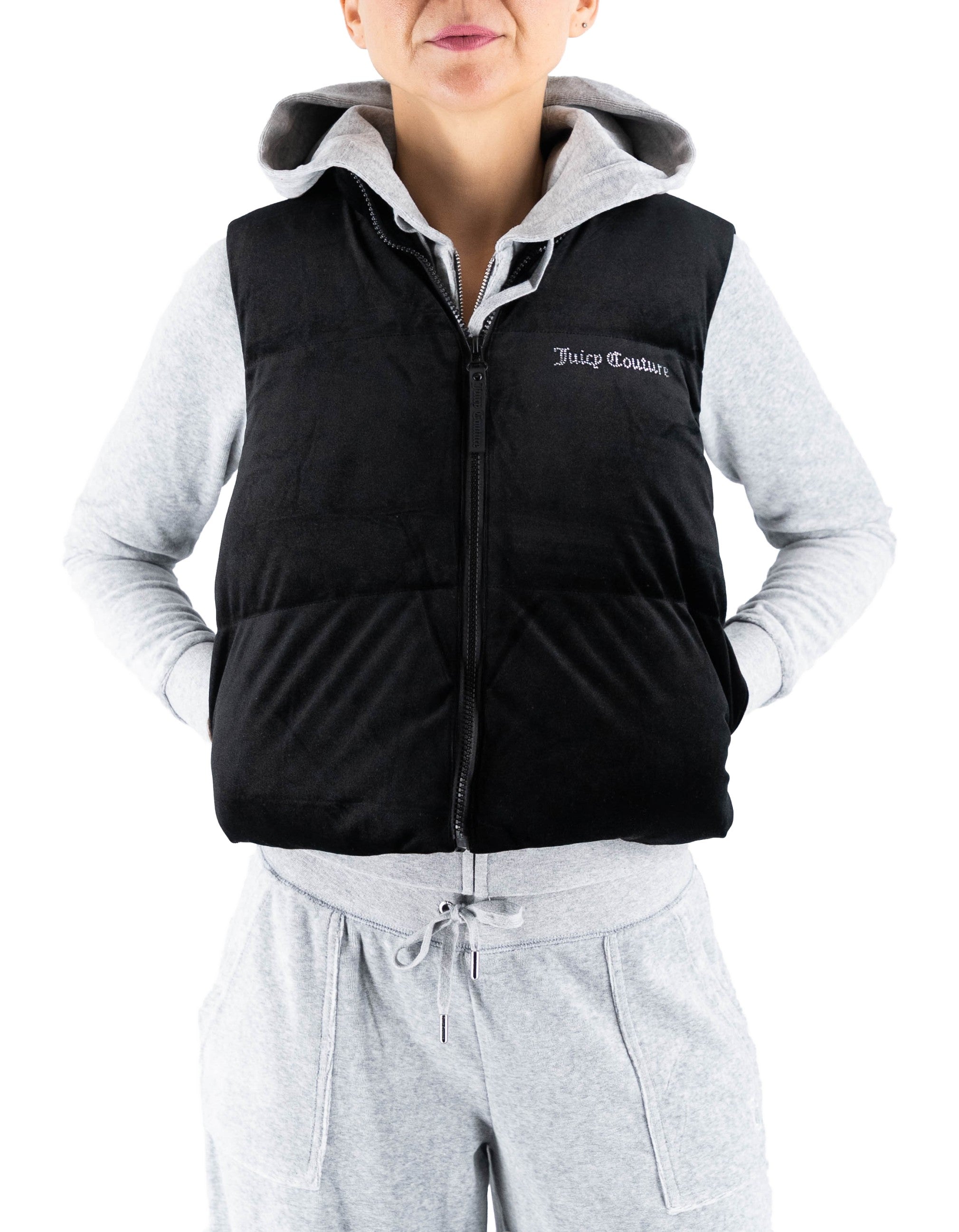 Juicy Couture Lightening Velour Gilet Nero – dettaglio prodotto 2 – Master SKU JUI_VIJJ40740WPOJ00