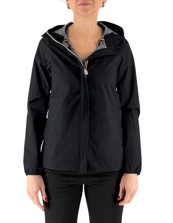 K-Way Giacca Marguerite Stretch Dot Black Pure – vista principale – Master SKU KWAY_K31382W_USY