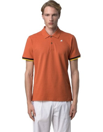 K-Way Polo Vincent Pique Orange Brownish – dettaglio prodotto 3 – Master SKU KWAY_K1125BW_896
