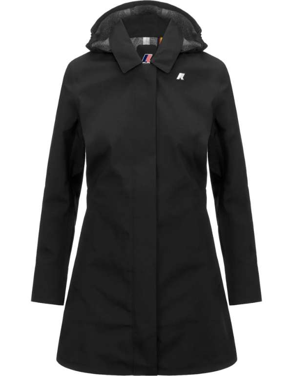 K-Way Trench Mathy Bonded Jersey Black Pure – vista principale – Master SKU KWAY_K7127JW_USY