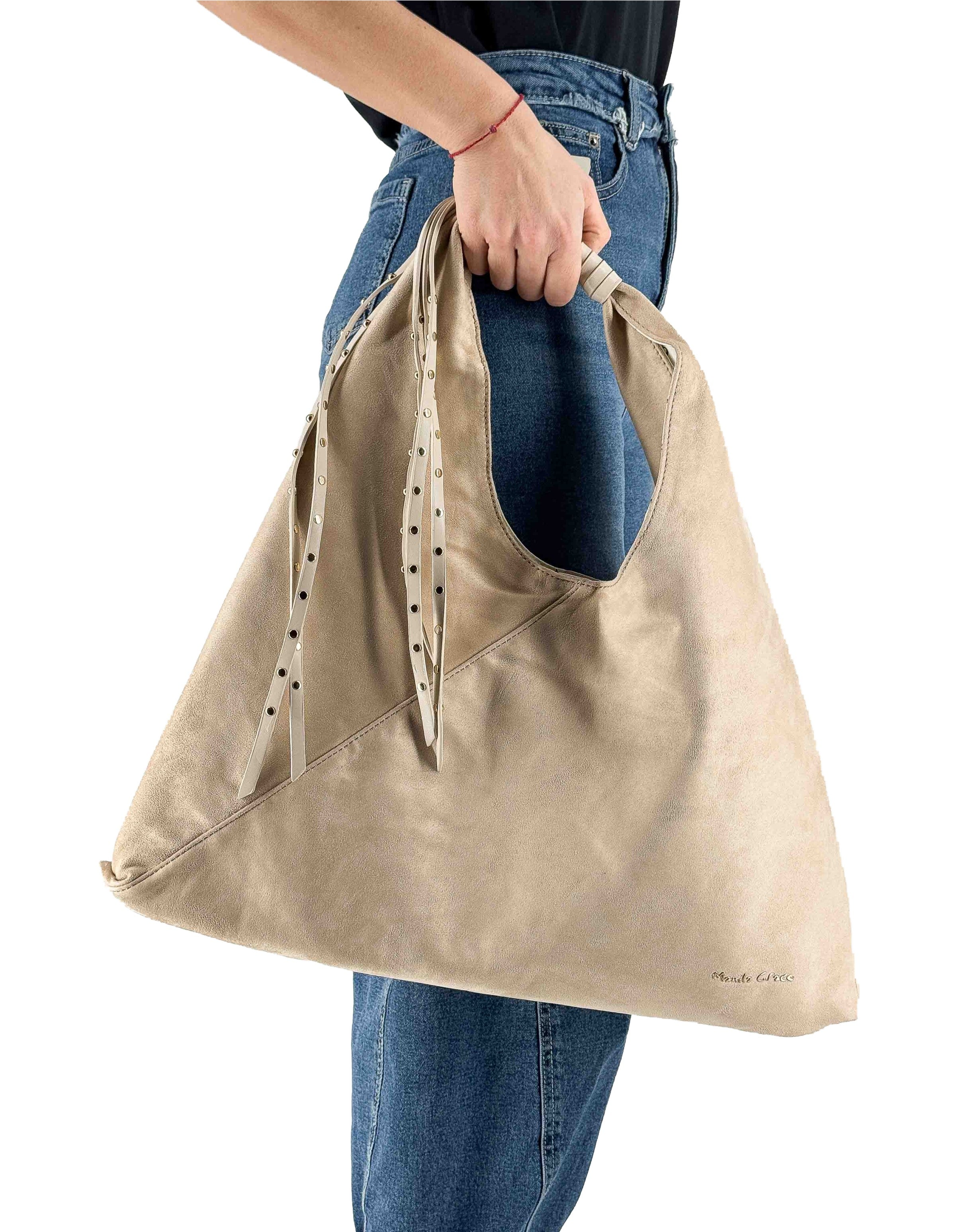 Manila Grace Borsa Sac Bag Frange Avorio Ma148 – vista principale – Master SKU MNG_B822EU_MA148_AVORIO