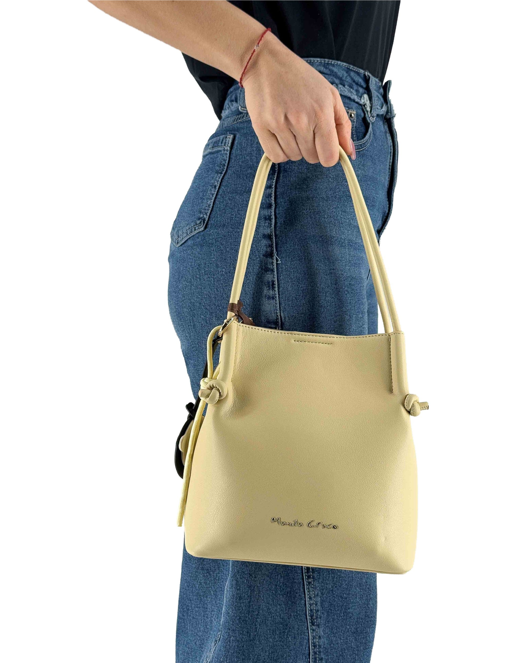 Manila Grace Borsa Tote Bag Piccola Limonata Ma658 – vista principale – Master SKU MNG_B806EU_MA658_LIMONATA