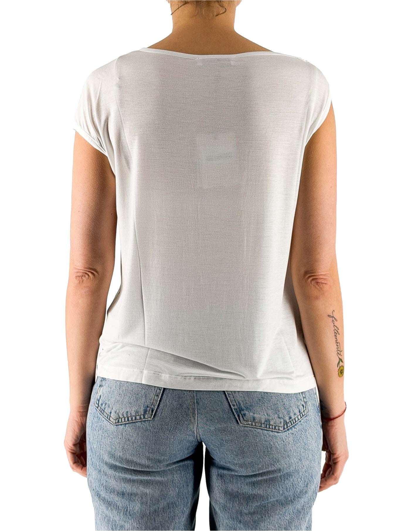 Manila Grace T-shirt Con Nodo Bianca Ma148 – dettaglio prodotto 4 – Master SKU MNG_T033VU_MA148_AVORIO