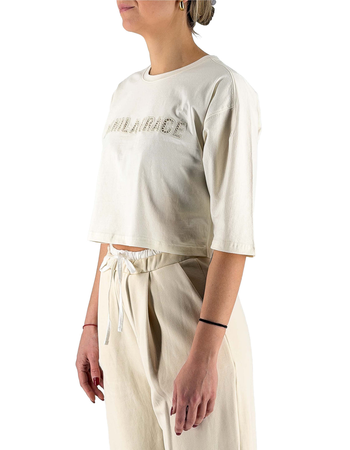 Manila Grace T-shirt Logata Ma148 Avorio – dettaglio prodotto 4 – Master SKU MNG_T004CU_MA148_AVORIO